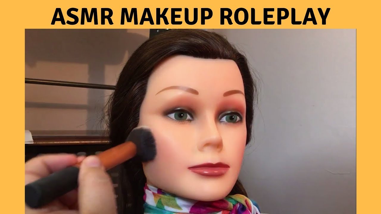 ASMR Makeup Roleplay on Mannequin/Doll Face - Whispering