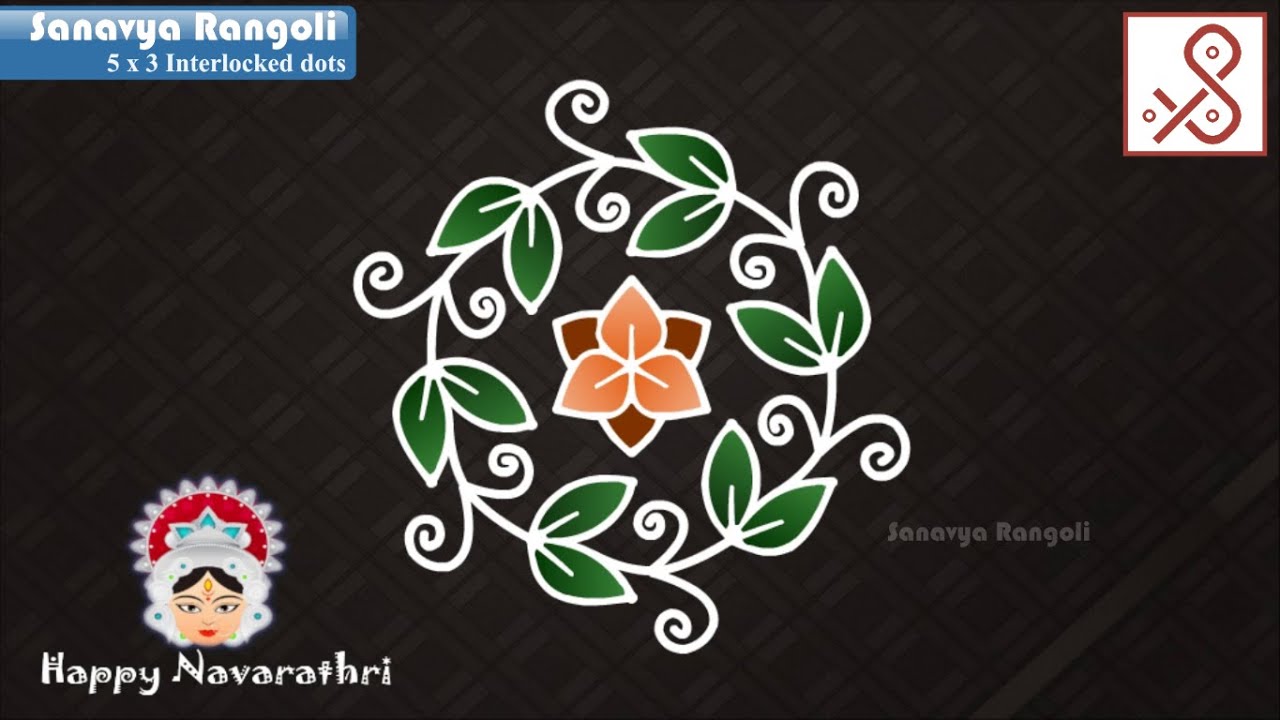 Navarthri special flower rangoli || Step by step kolam tutorial ||flower rangoli  || Chukka muggu
