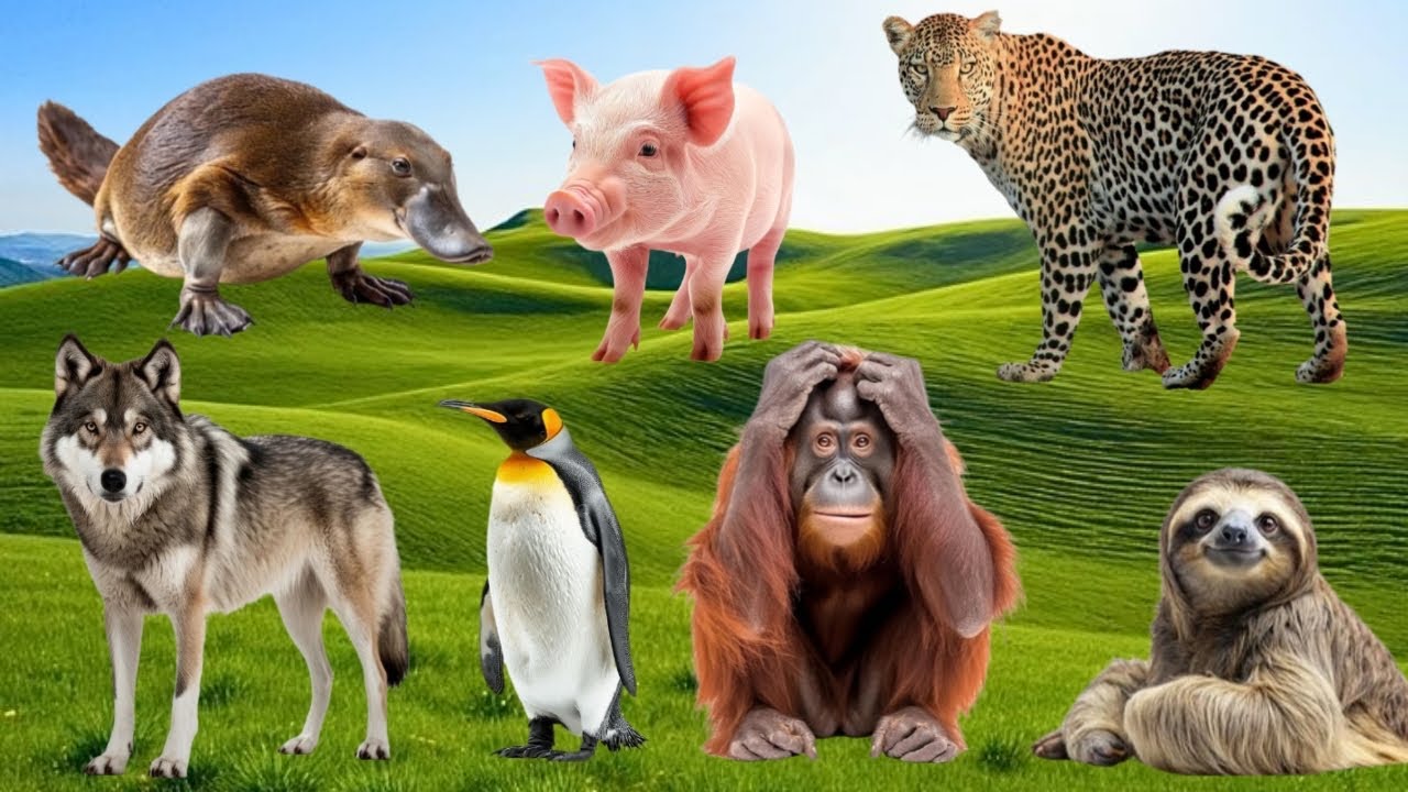 Cute Farm Animals: Sheep, Goat, Cow, Chicken, Rabbit, Pig, Duck, Buffalo, Dog, Parrot – animal video