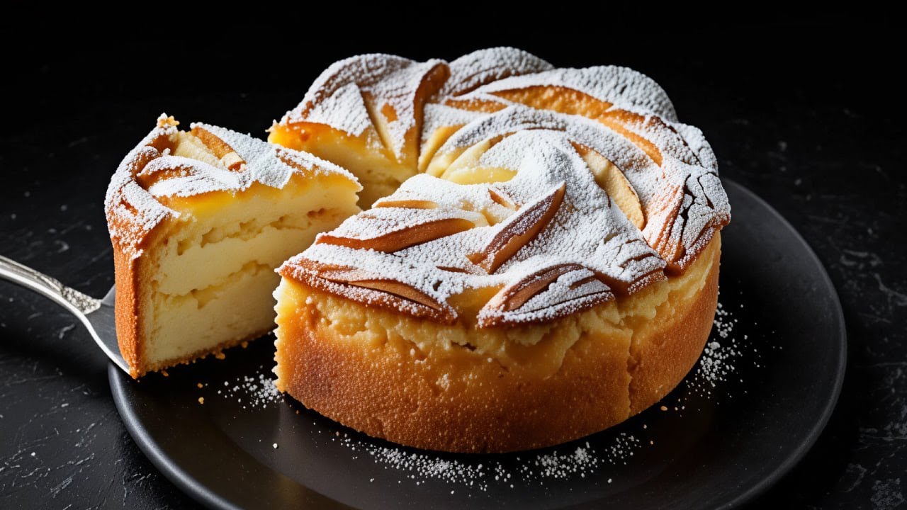 Apple pie with melt-in-your-mouth cream. A simple and delicious recipe.