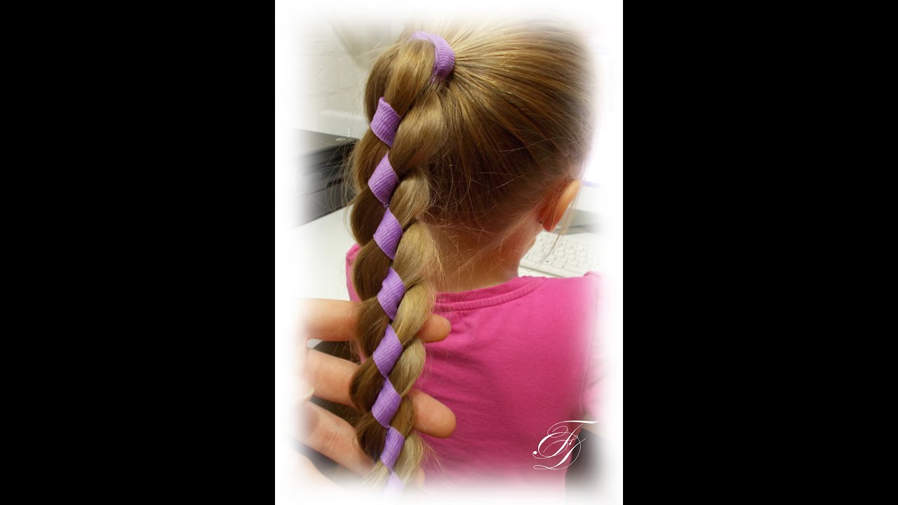 Warkocz z 4 pasm z wstazka | Fryzury Dziewczęce ♡