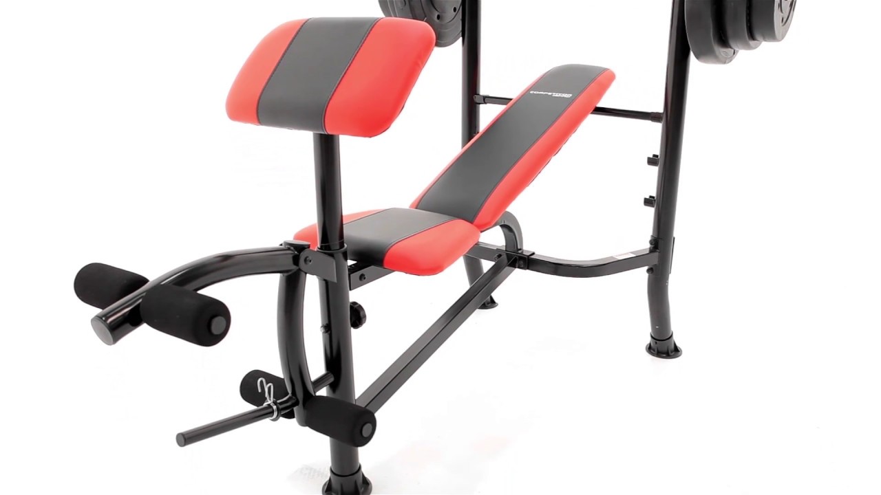 Marcy | Weight Bench w/ 100lb Weight Set | Features | CB-2982