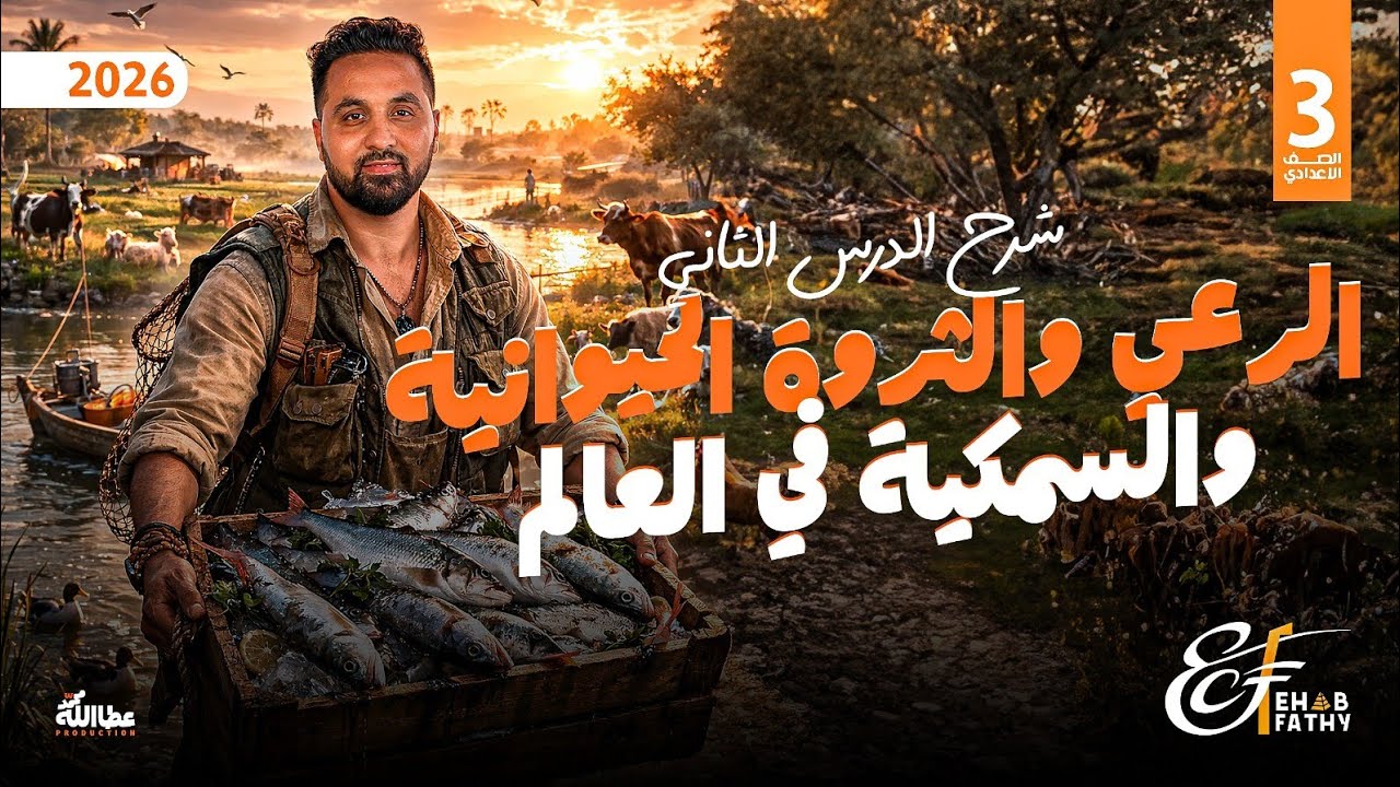 شرح الدرس الثاني  || جغرافيا || الصف الثالث الإعدادي || الرعي والثروة الحيوانية والسمكية في العالم