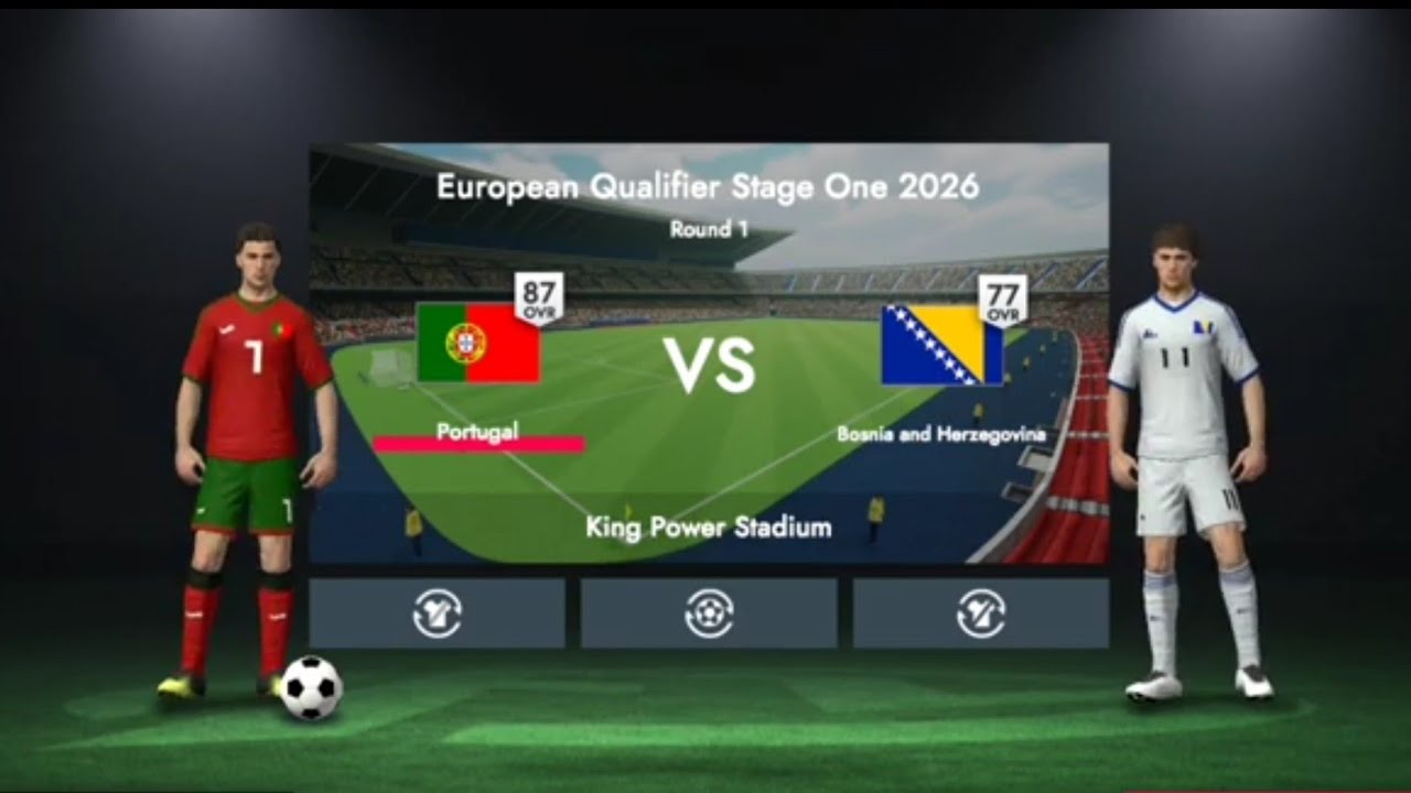 football 2026[ PORTUGAL VS BOSNIA] EUROPEAN QUALIFIER STAGE ONE ]RONALDO!!]GAMEPLAY