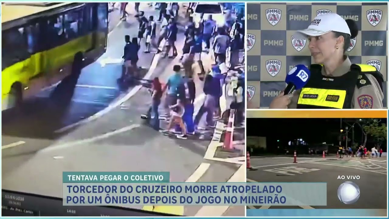 Torcedor do Cruzeiro morre atropelado por &ocirc;nibus ap&oacute;s jogo no Mineir&atilde;o, em BH