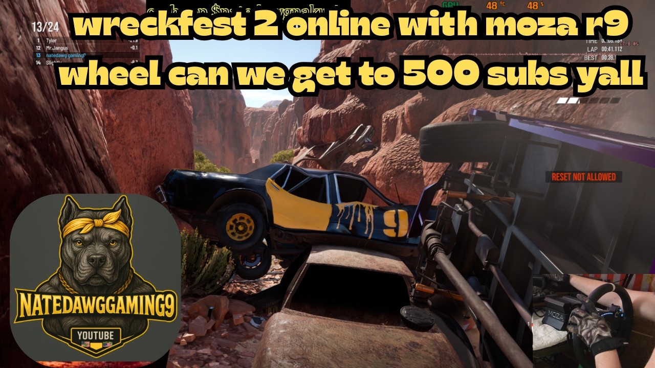 wreckfest 2 online with moza r9 wheel  can we get to 500 subs yall