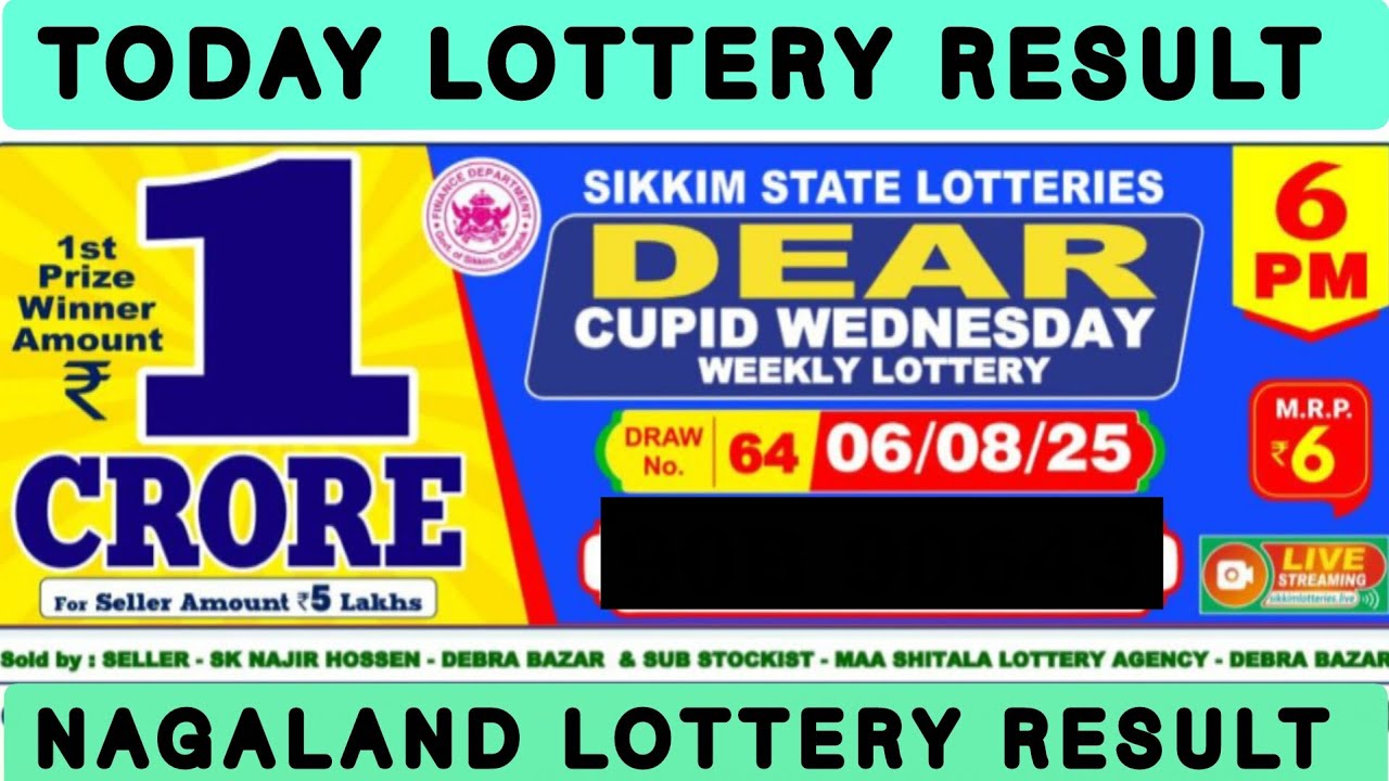 SIKKIM STATE LOTTERY RESULT 06 AUGUST 2025 | DEAR CUPID WEDNESDAY 6PM LIVE DRAW | FULL RESULT TODAY