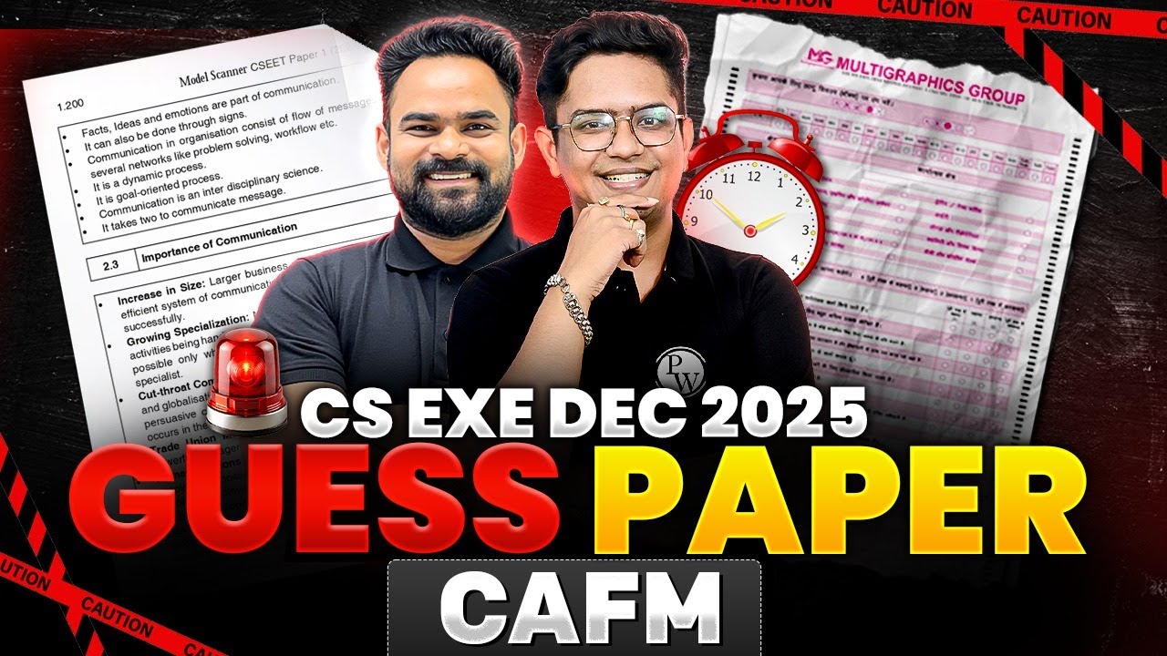 CS Executive Dec 2025 CAFM Guess Paper 🔥 | 100% Exam-Focused Questions