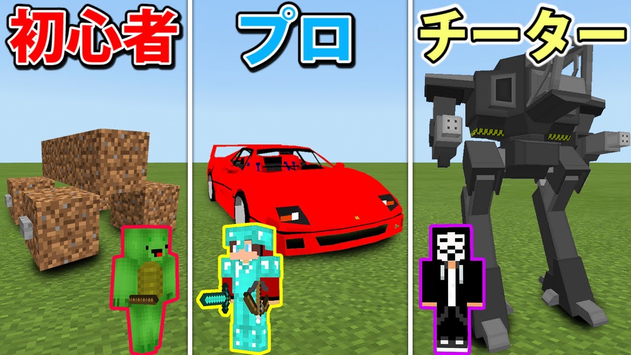 最強のクルマガチャ対決で大当たりが出た！【マインクラフト・まいくら・マイクラ】