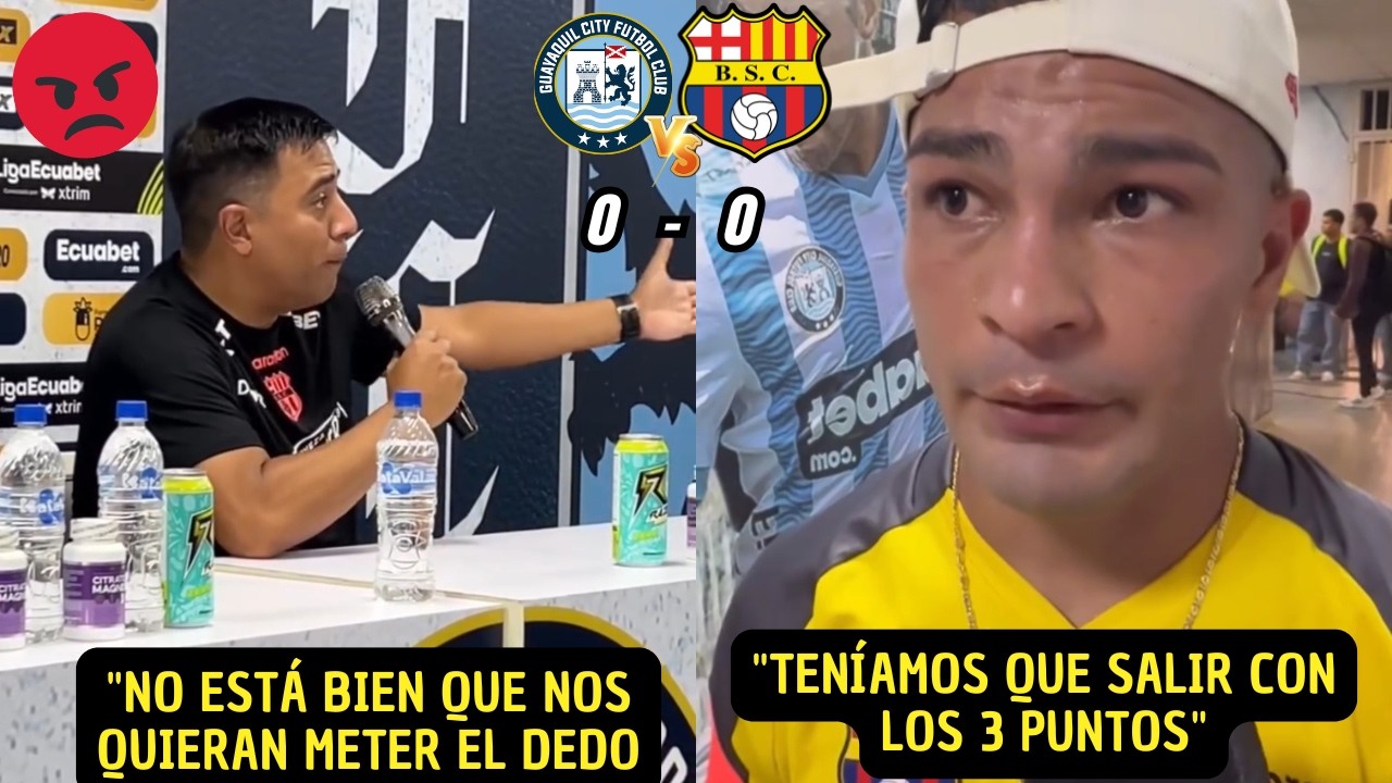 César Farías estalla tras el empate de Barcelona ante Guayaquil City