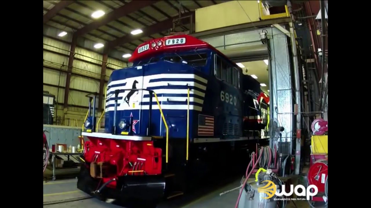 Pintura completa de uma locomotiva