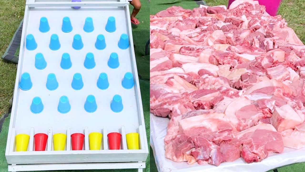 DESAFIO DE TABULEIRO: ACERTE A BOLA PARA GANHAR CARNE DE PORCO!