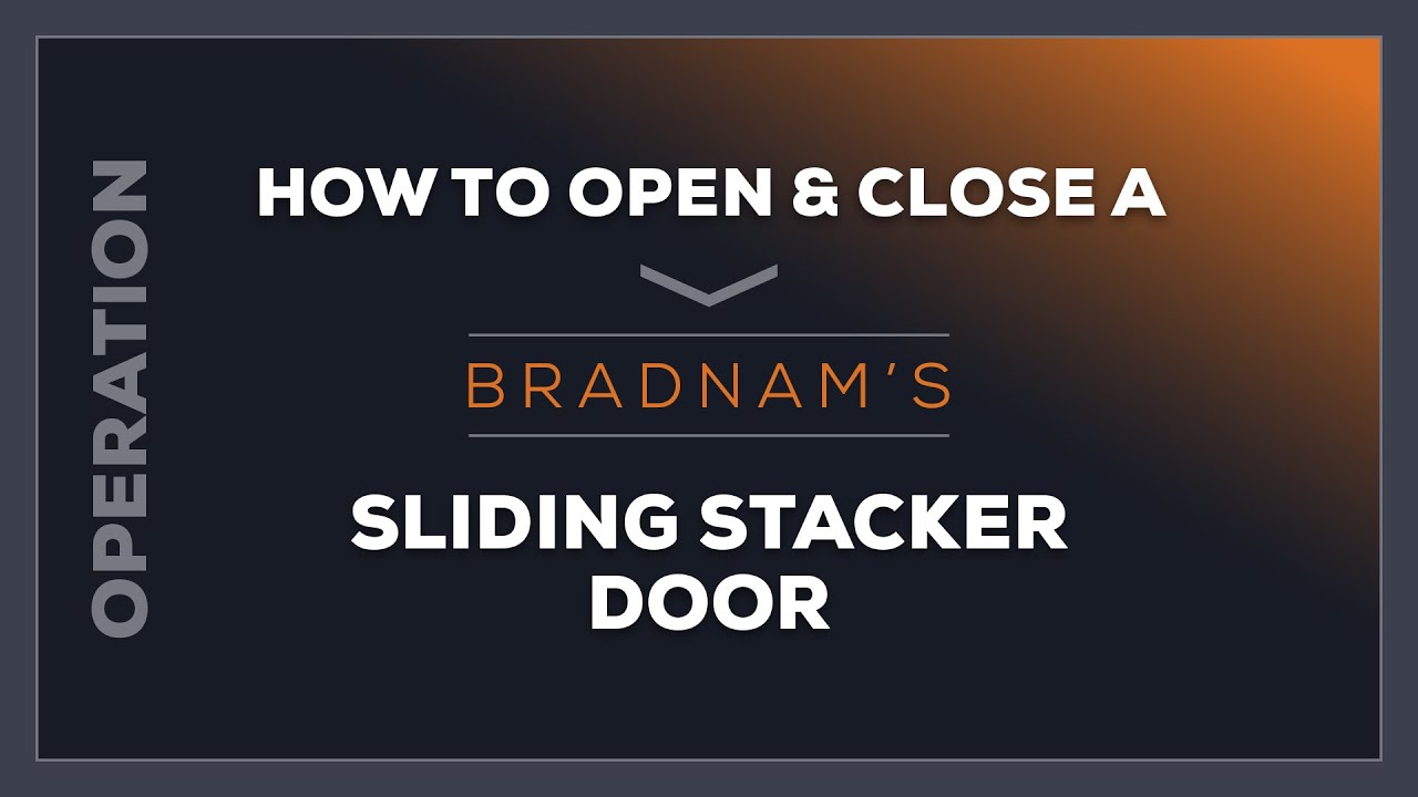 Do It Yourself: How to open and close a Bradnam’s sliding stacker door