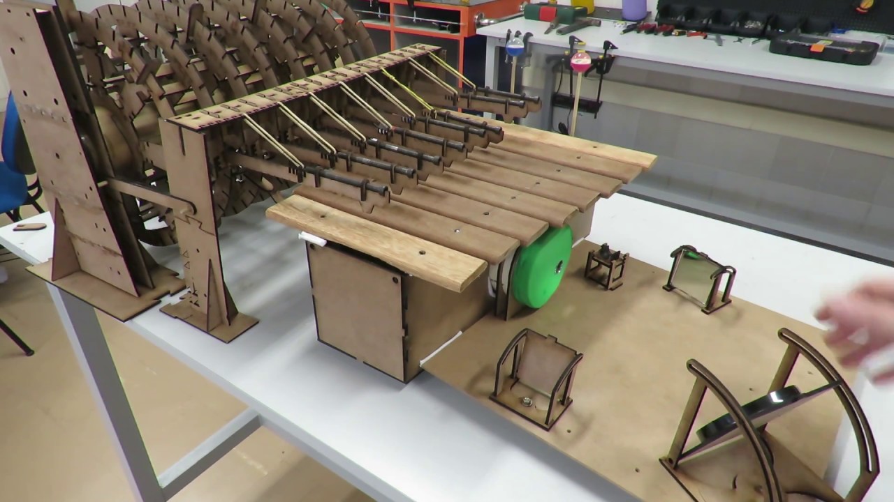 Mechanical Music Machine + Sound Wave Visualization