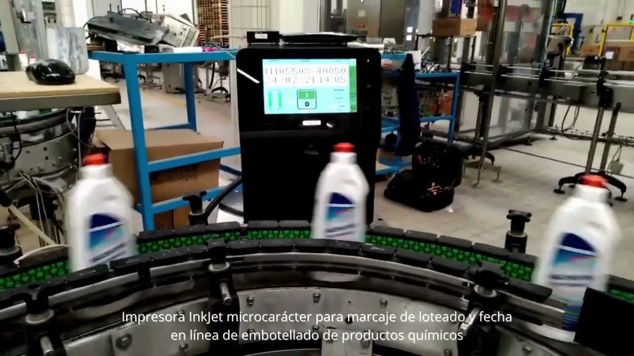 ZANASI CIJ Z | Marcaje inkjet lote y fecha en línea de embotellado productos químicos