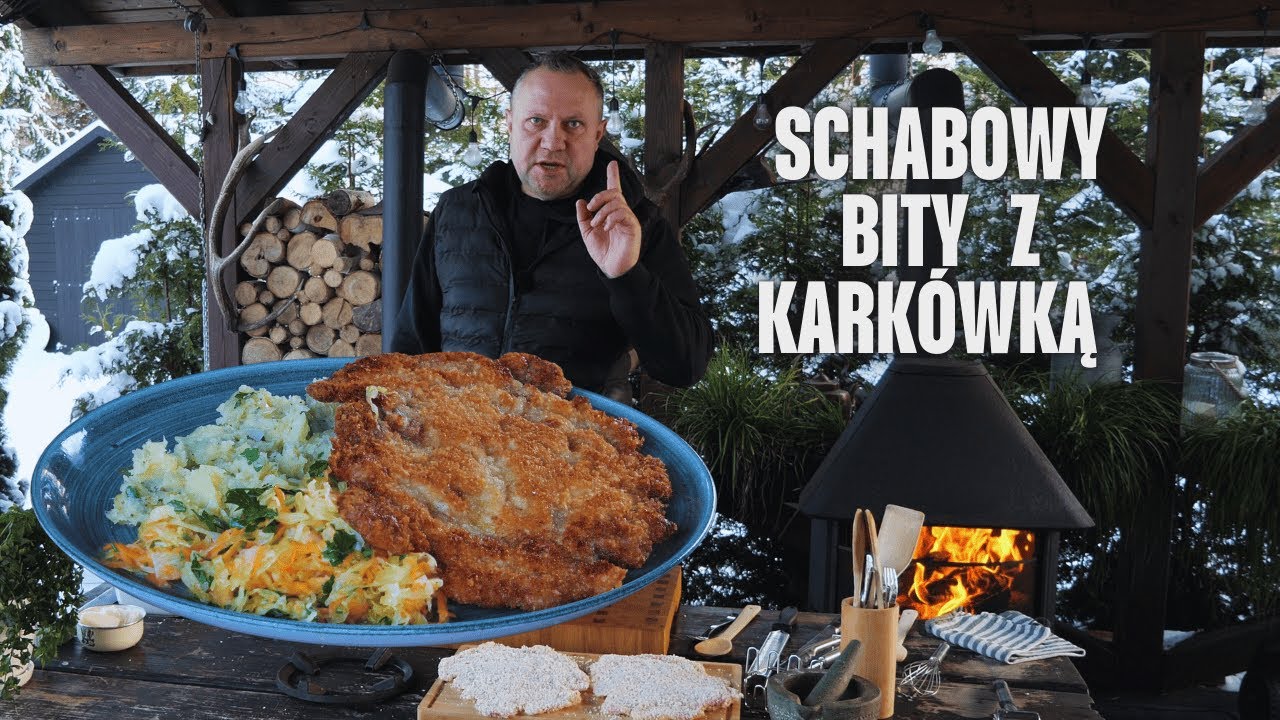 Schabowy bity z karkówką i ziemniaki z cebulą mieszane - kuchnia na ogniu / Oddaszfartucha