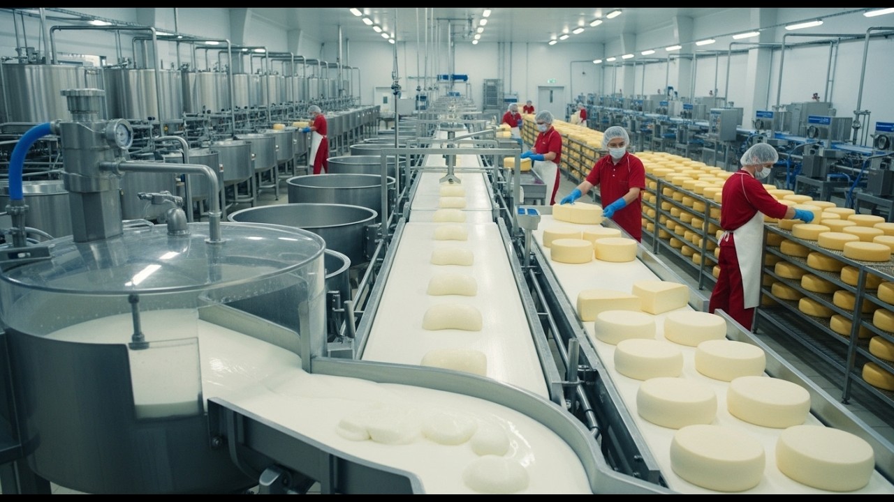 Inside a Modern Dairy Processing Plant: From Fresh Milk to Aged Cheese (The Whole Process)