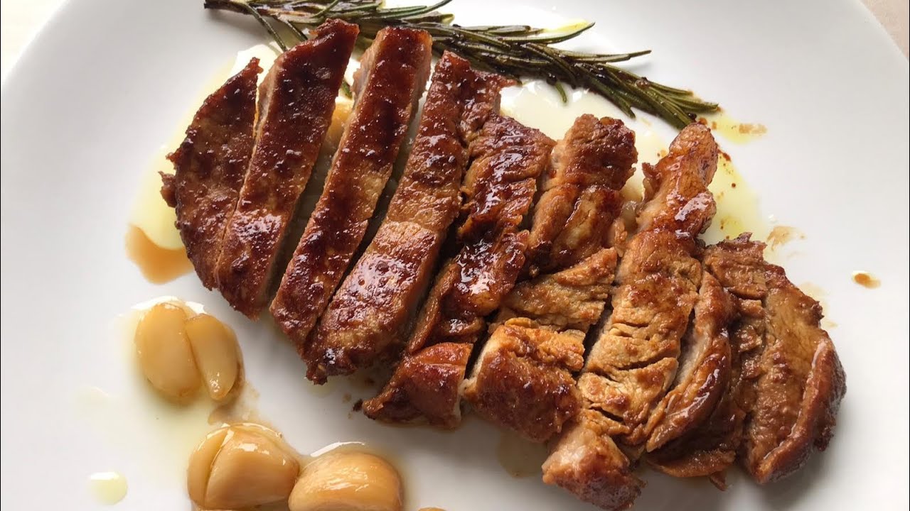 LOMBO DE PORCO COM VINAGRE BALSÂMICO E ALHOS CONFITADOS#lombodeporco #balsamico  #alhosconfitados