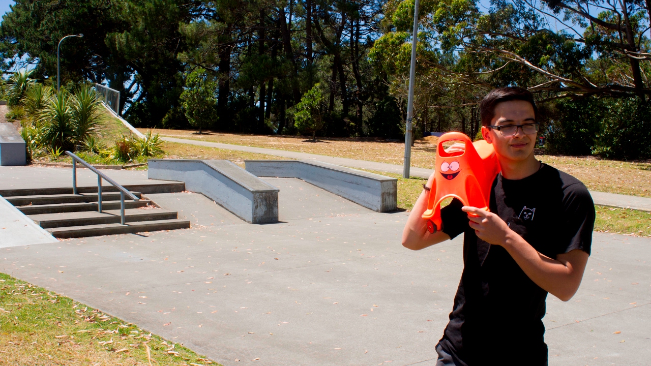 Taking orange Mercedes to skatepark