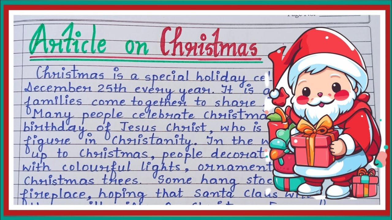 Article Writing on Christmas // Write 150 words article on Christmas in English // Merry Christmas//