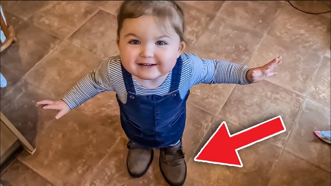 Emilia Wearing Daddy's Boots (Again) 😂