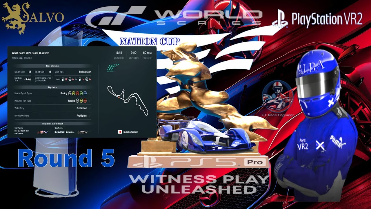GTWS GT7  The Nations cup round 5 on PS5 Pro PSVR2 4K 60fps
