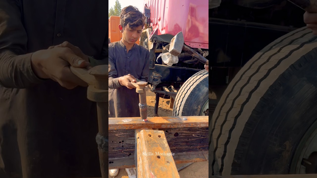 Young Boys Fitting Chassis rivets joint #shortsfeed #rivets #fixing #tools #ideas