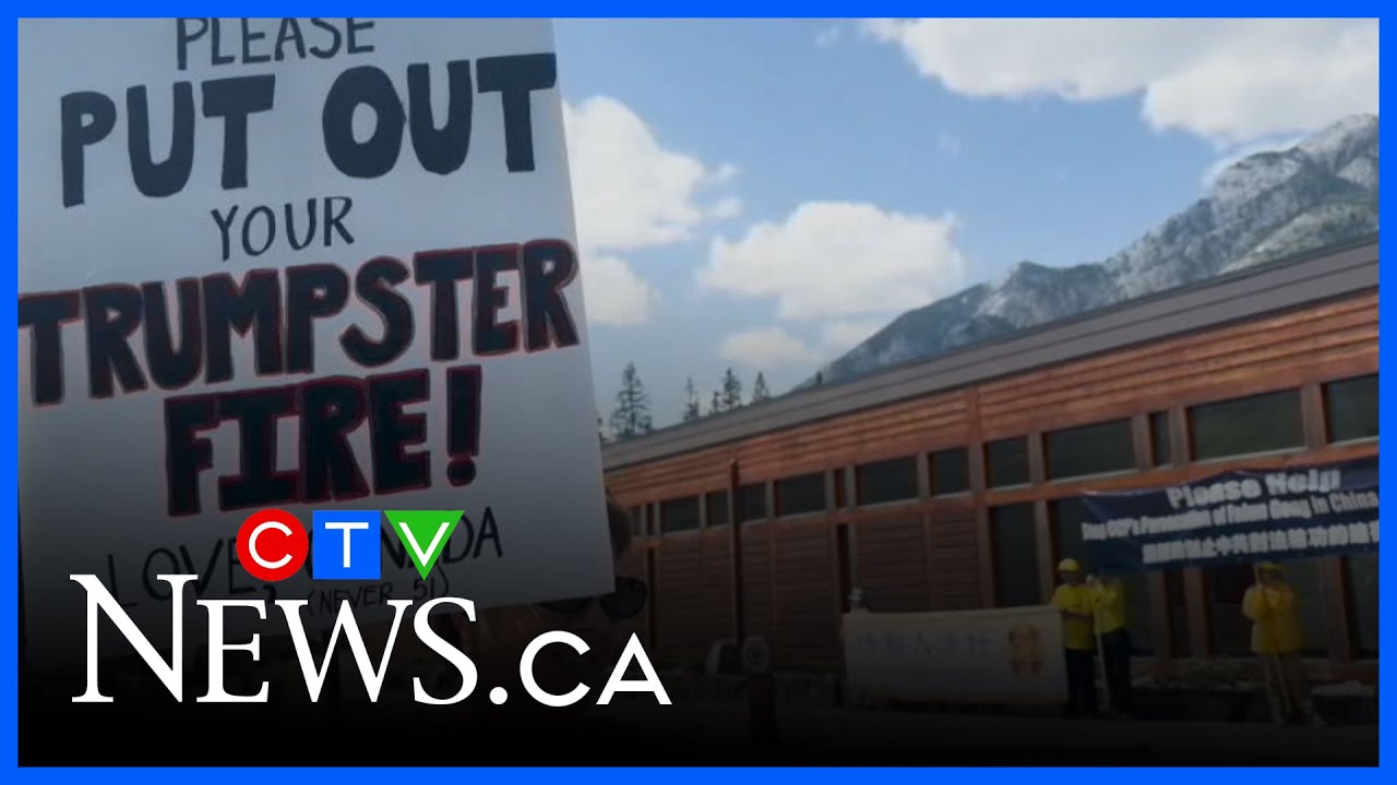 Protesters come from near and afar, rally in Banff for G7 Summit