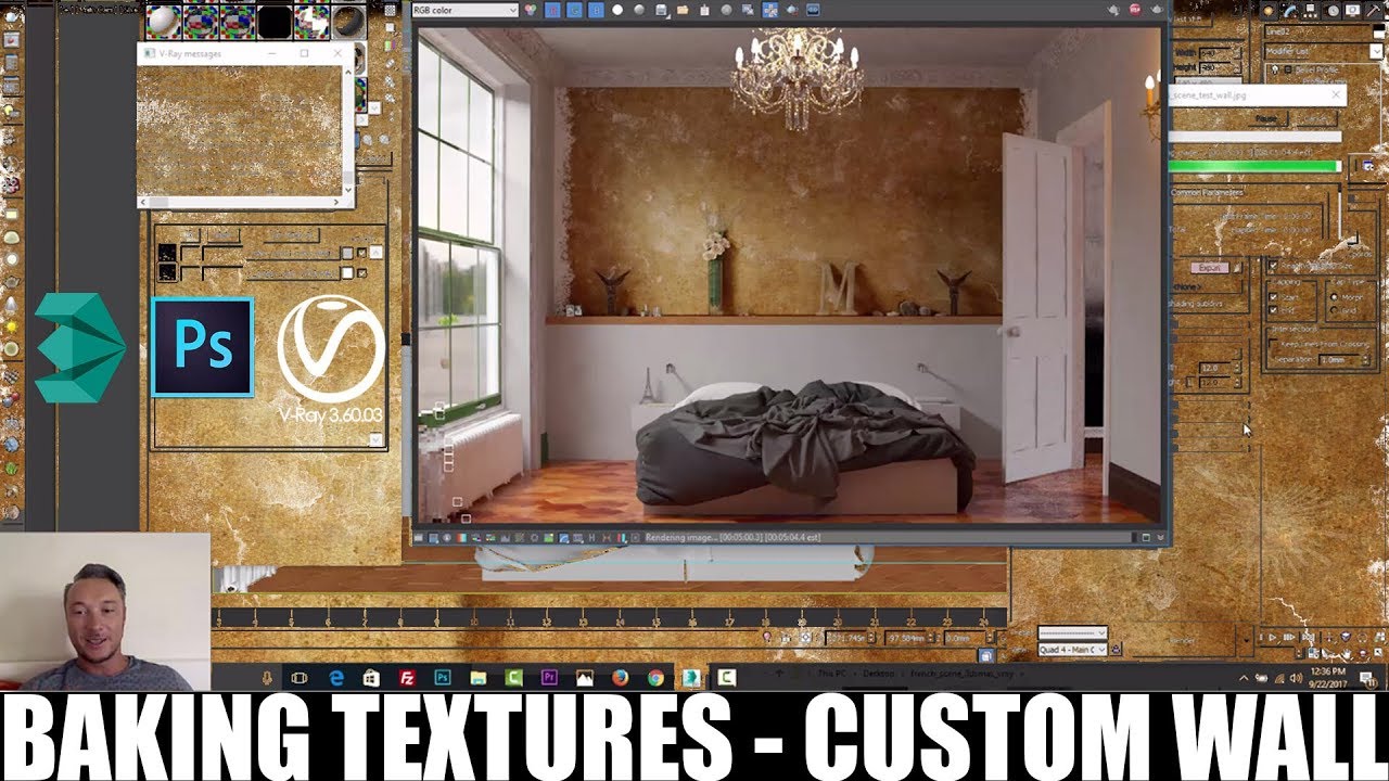 VRay Bake to Texture and Photoshop Brushes