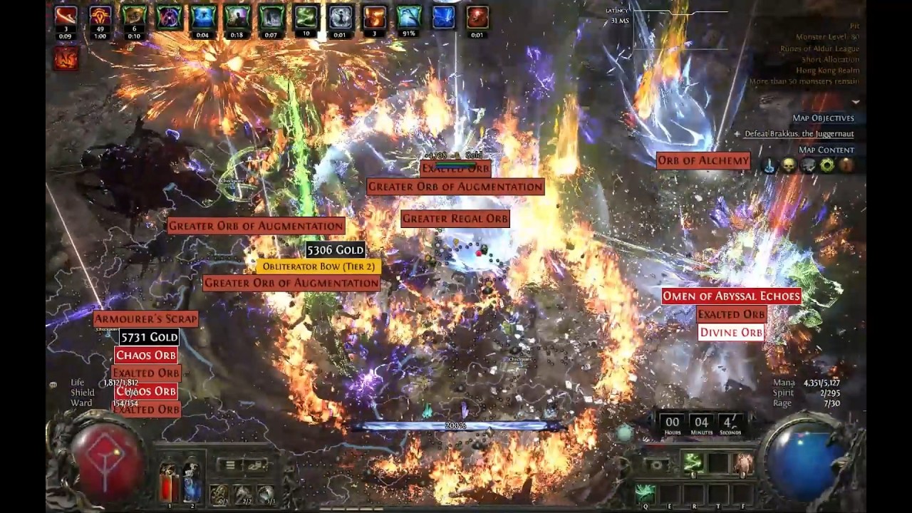 [POE 2] 200% Juiced Abyss drop 30div/map - His Scattering Calamity Titan 0.5 Comet Ver
