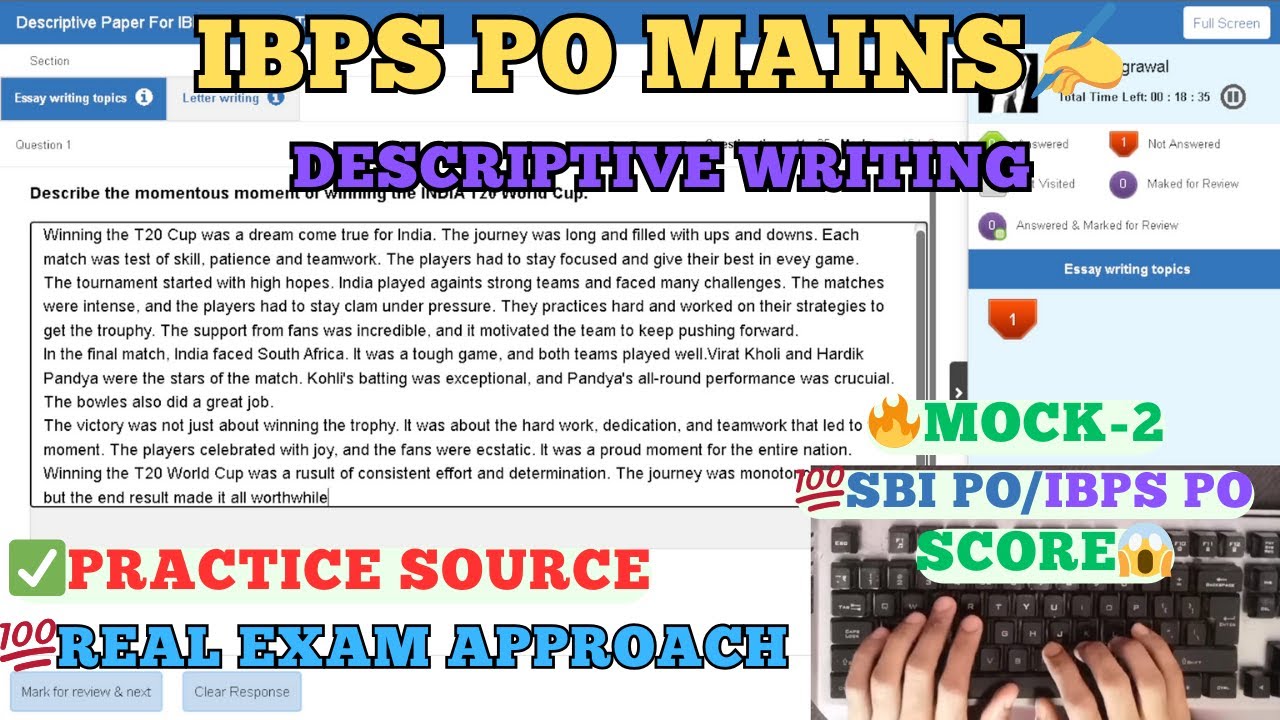✍️Descriptive writing for IBPS PO Mains |✅ Mock-2 | How to attempt descriptive section💯#ibpspo