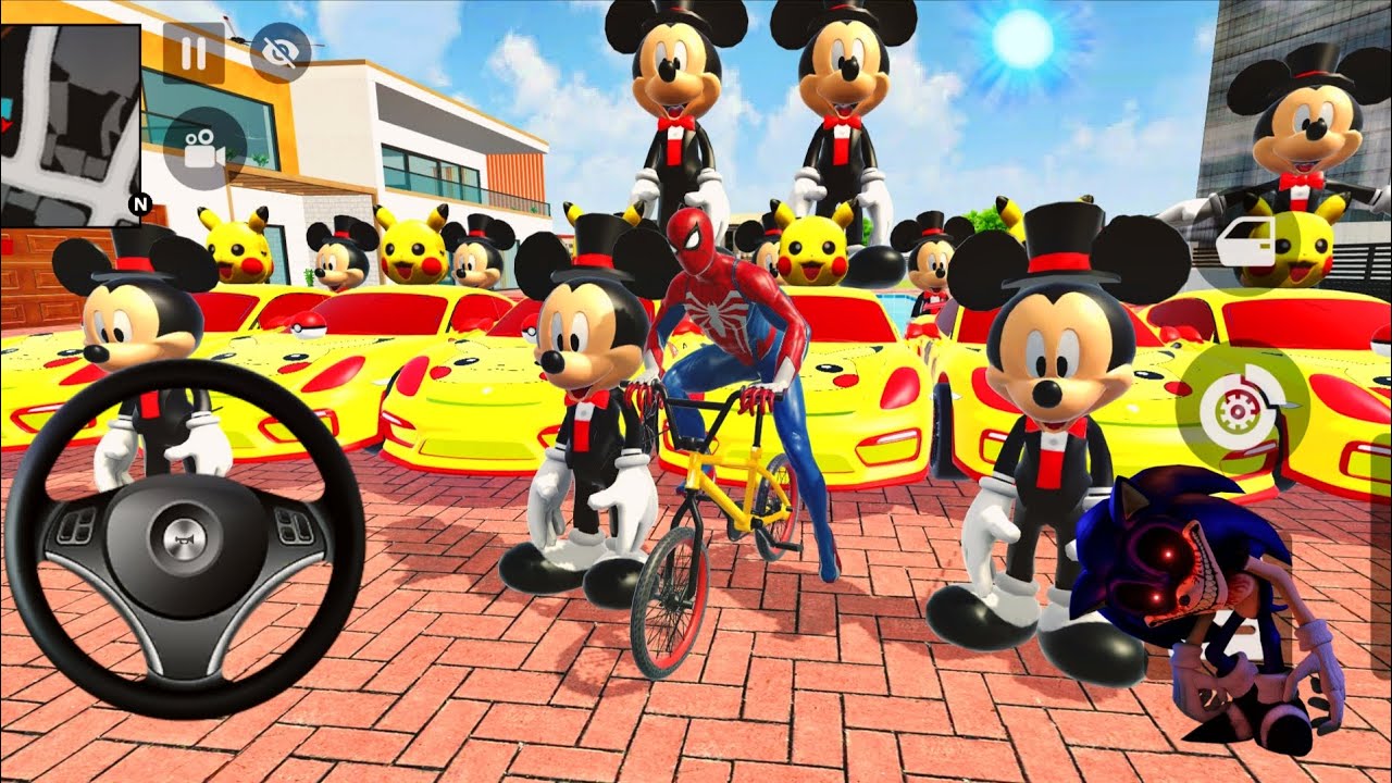 🥰 Spiderman Mc Queen Car 🦚 Tom and Jerry & Scary me Fight 🎊 Police Modified Car Showroom 🎉3D Game