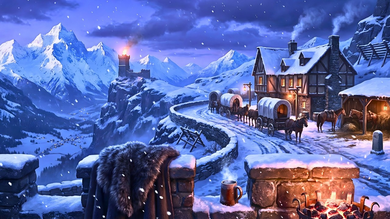 A Traveller's Rest in the Winter Pass | Medieval Music for Sleep & Warmth