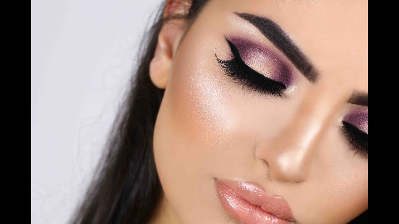 ---PURPLE HALO EYES & GLOSSY PEACH LIPS --- meuwsha