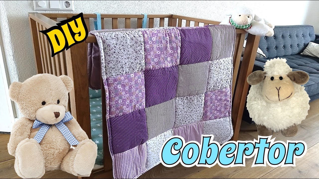 Tutorial Como hacer Cobertor estilo patchwork para bebes Costura DIY