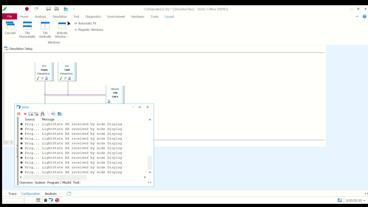 CAN Bus Simulation using Vector CANoe