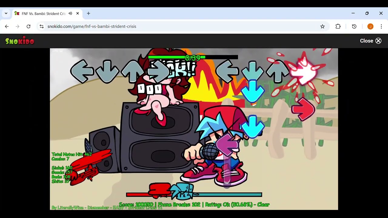 FNF Vs Bambi  Strident Crisis Dismember easy mode NO BOTPLAY!