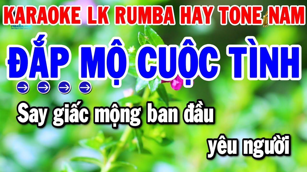 Karaoke Liên Khúc Rumba Hay Dễ Hát Tone Nam | Đắp Mộ Cuộc Tình - Con Đường Xưa Em Đi | Thanh Hải
