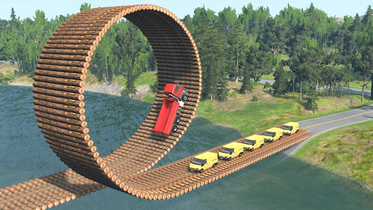 Cars vs Loop Bridge &ndash; BeamNG.Drive