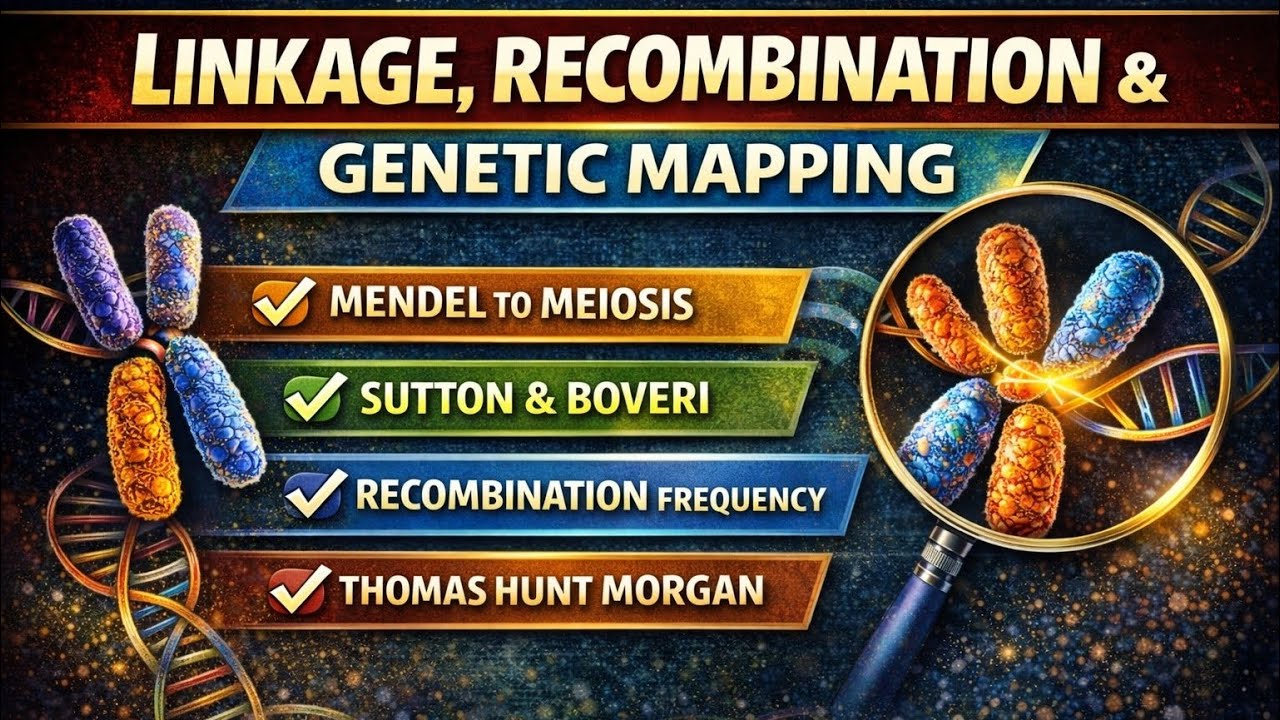 CUET UG Biology 2026 🔥 Linkage, Recombination & Genetic Mapping Explained | Morgan + Numericals