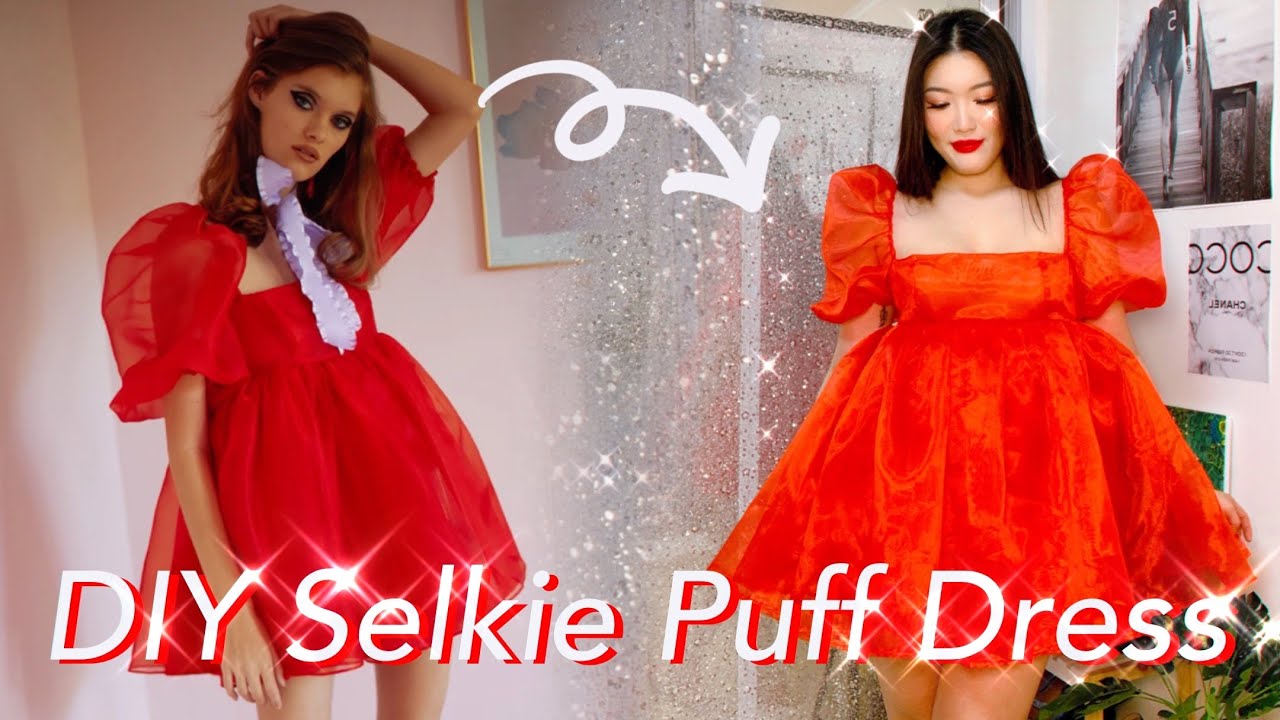 DIY Selkie Puff Dress♥️🧚‍♀️+PATTERNS How to make Puff Sleeve Dress 동화속 요정 드레스 만들기[한글자막]