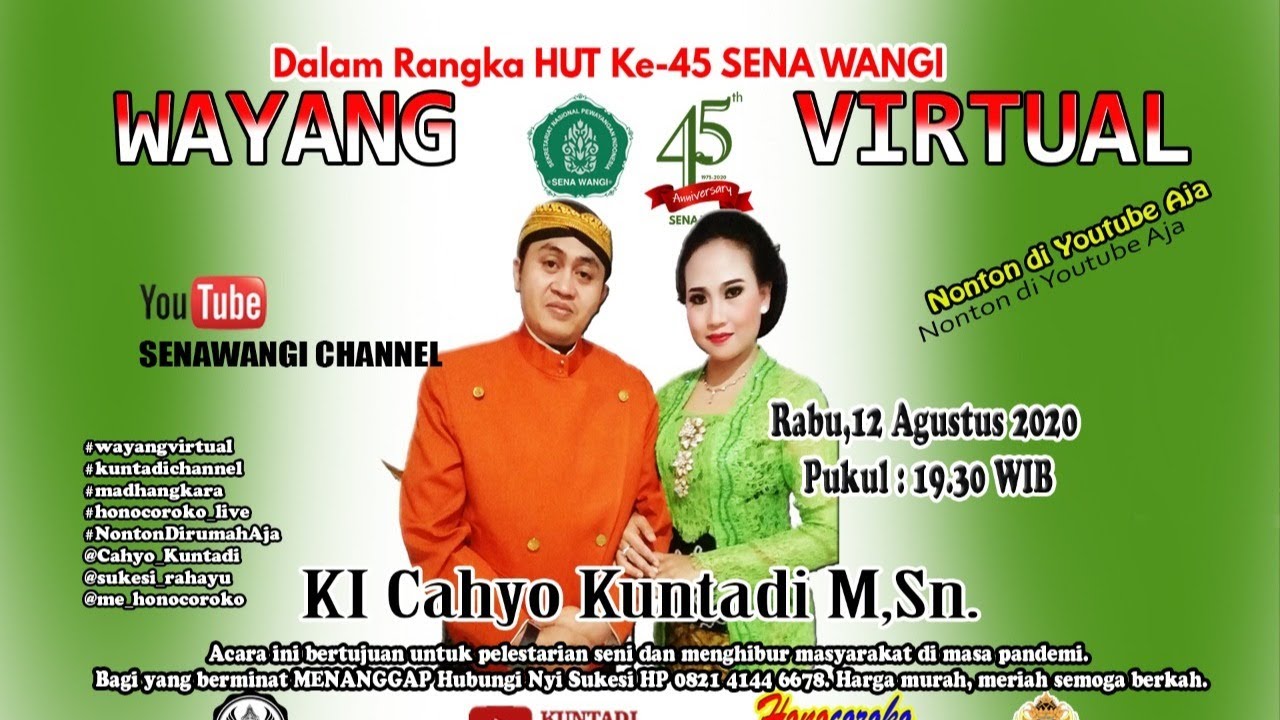 Live Wayang Virtual HUT SENAWANGI Ke-45 |  Ki Cahyo Kuntadi | Lakon Semar Maneges