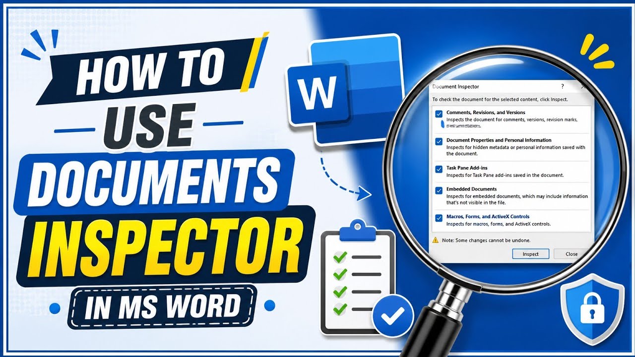 How to Use Documents Inspector in MS Word | Remove Hidden Data And Personal information in Ms Word 