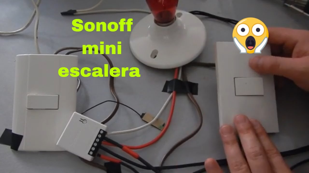 Ejemplo de instalación de un sonoff mini para apagadores en escalera
