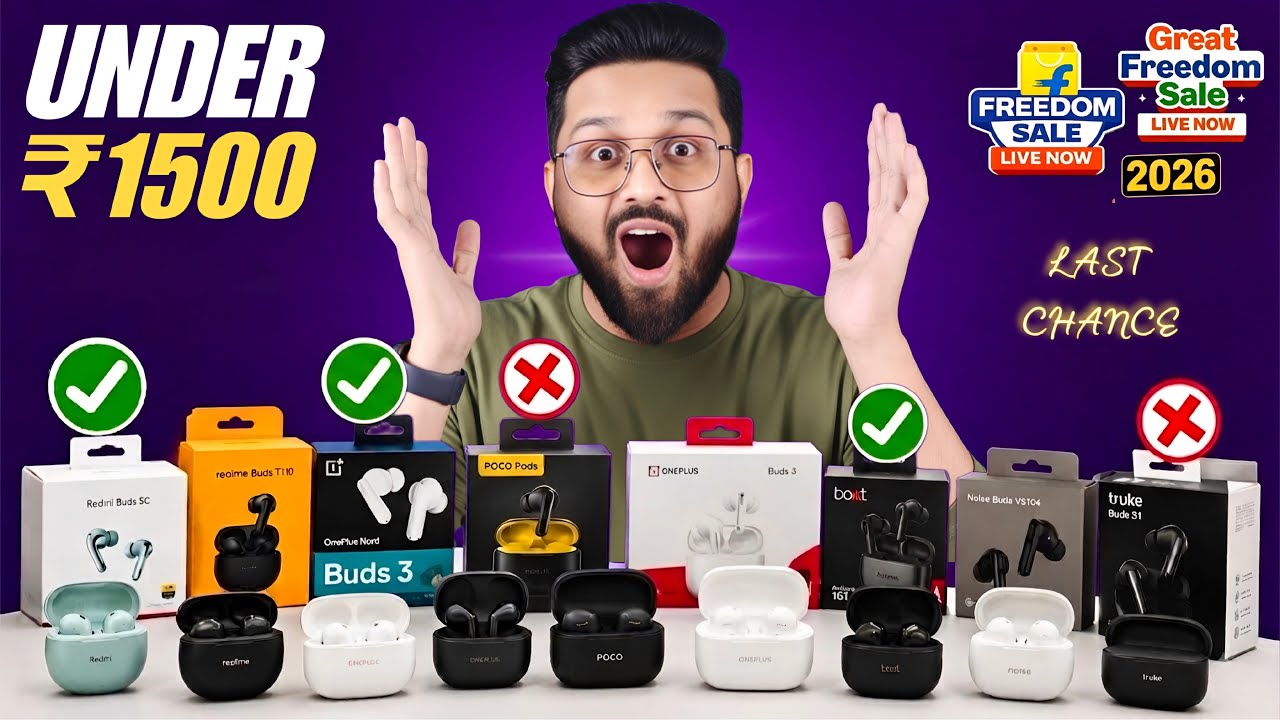 STOP buying Trash⚡️Only 5 Best Earbuds Under 1000 - 1500 In Freedom Sale⚡️Best TWS Under 1000 - 1500