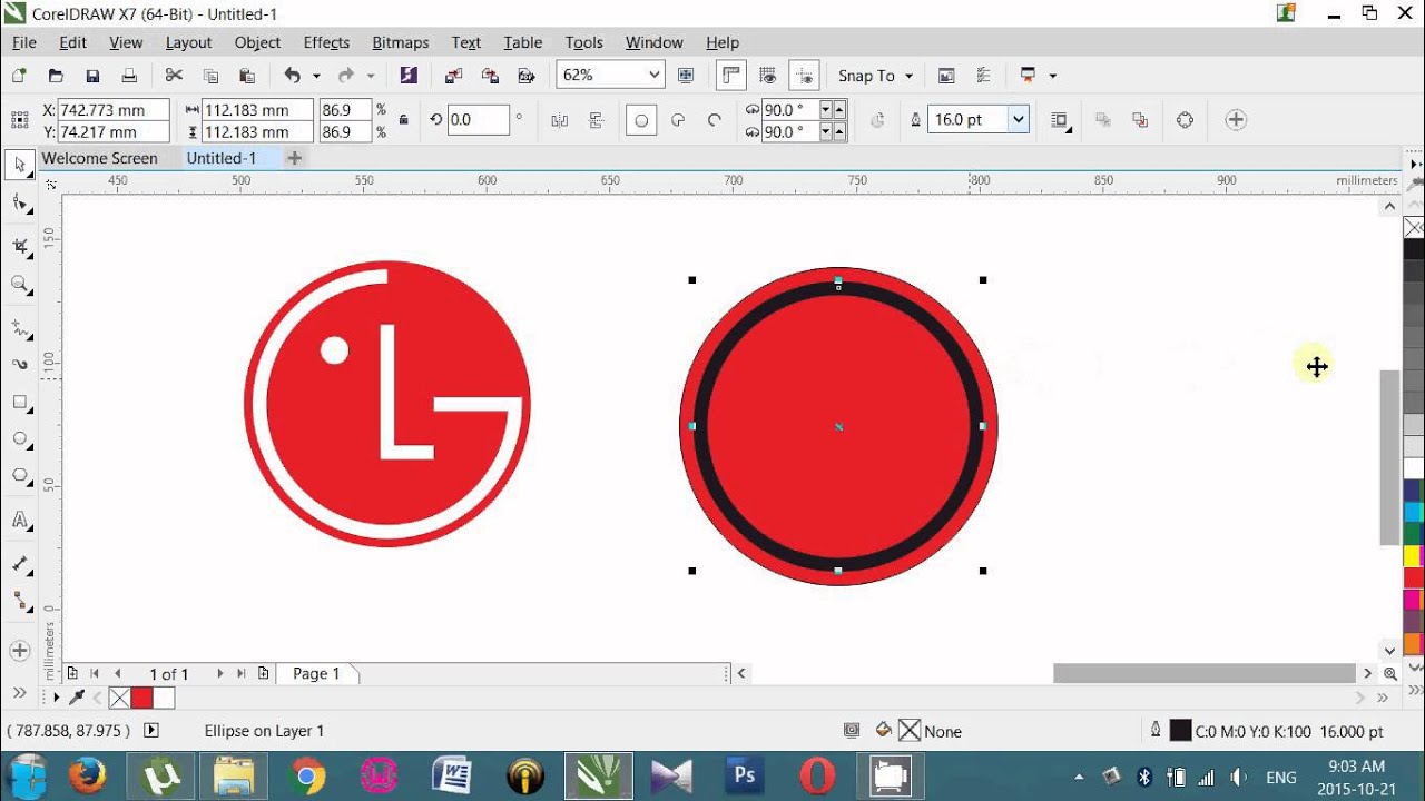 Creating a simple and easy logo in CorelDRAW - LG Logo