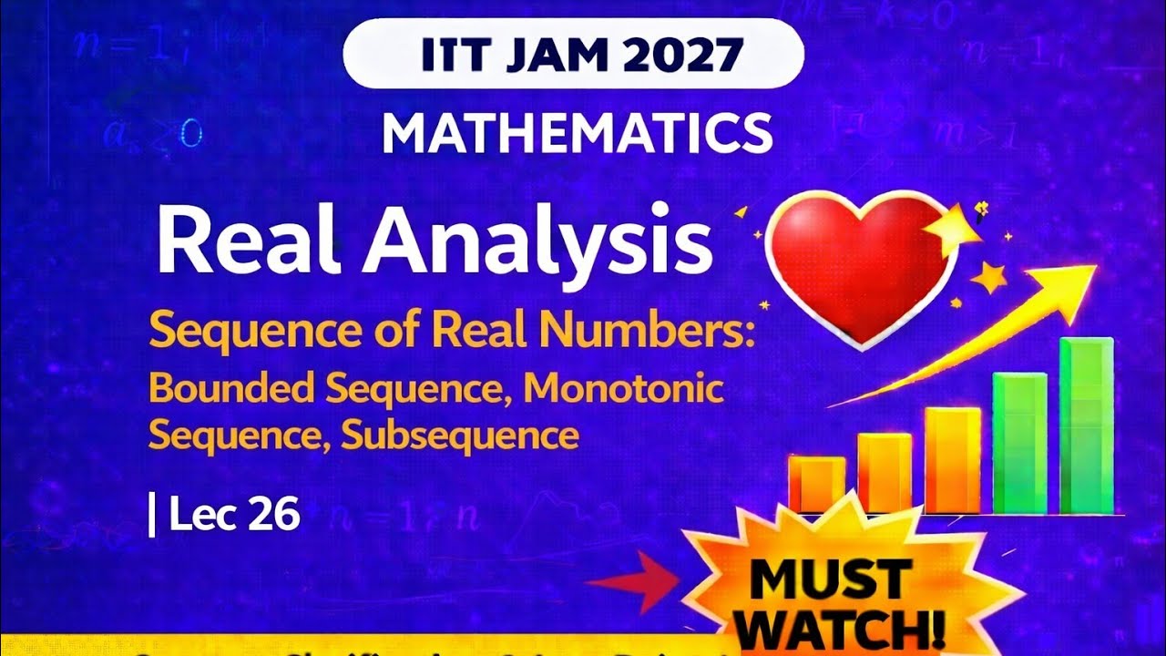 #IIT JAM/#CUET P.G, #Mathematics by Umesh. #Bounded sequence, #Monotonic sequence, #Subsequence