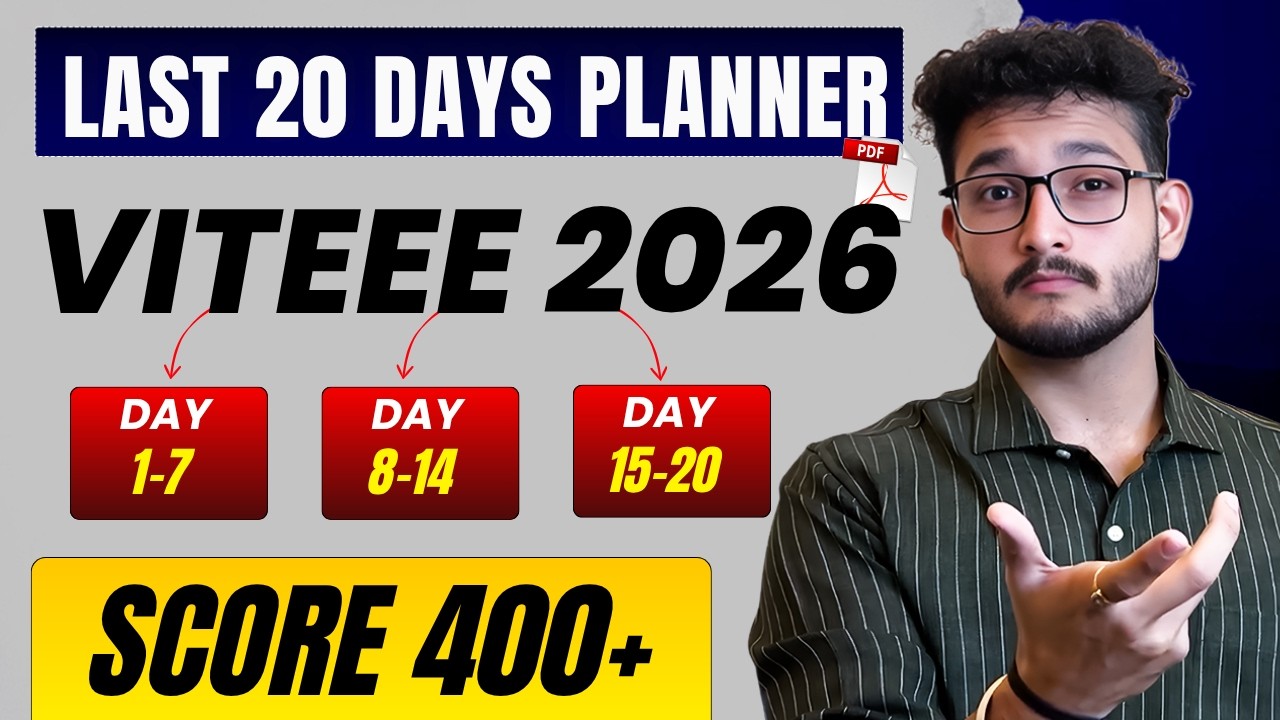VITEEE 2026: Strategy for 30 Days to Score 400+ | 30 Days Planner | Get CSE in VIT Vellore