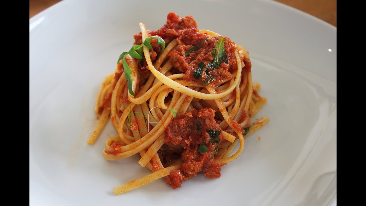 LINGUINE CON TONNO, ACCIUGHE E RUCOLA - Buono Facile Veloce