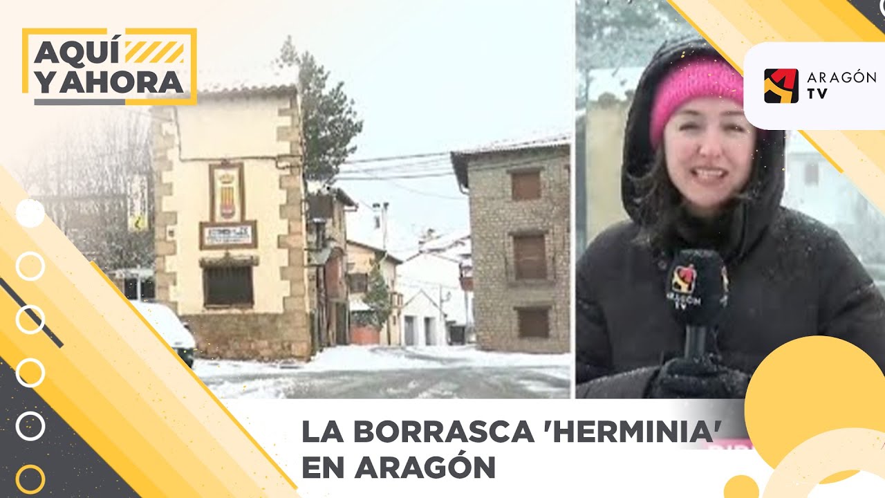 El paso de la borrasca 'Herminia' deja nieve en Aragón